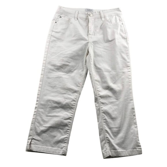 Curve Appeal Womens Pants Size 4/27Wide Leg White Ankle Casual Classic Cropped - Picture 1 of 14